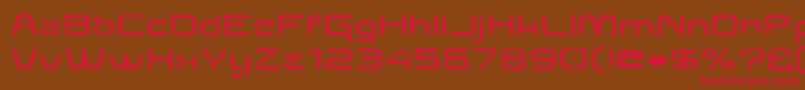 Czcionka Aunchanted Expanded Bold – czerwone czcionki na brązowym tle
