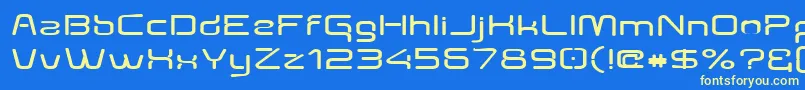 Aunchanted Expanded Bold Font – Yellow Fonts on Blue Background