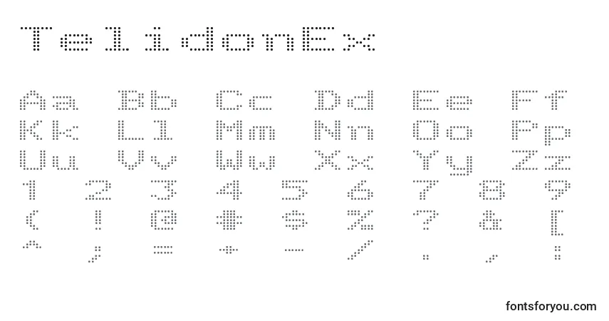 Czcionka TelidonEx – alfabet, cyfry, specjalne znaki
