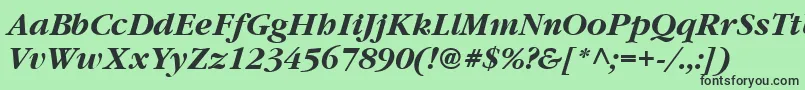フォントGarrymondrian6Bolditalicsh – 緑の背景に黒い文字