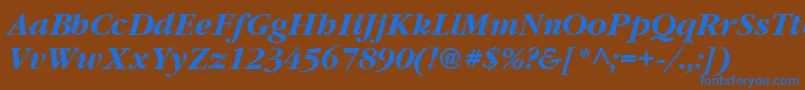 フォントGarrymondrian6Bolditalicsh – 茶色の背景に青い文字
