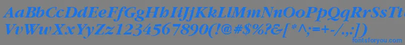 Garrymondrian6Bolditalicsh Font – Blue Fonts on Gray Background