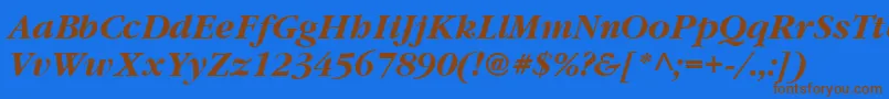 Garrymondrian6Bolditalicsh-Schriftart – Braune Schriften auf blauem Hintergrund