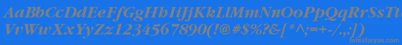 Garrymondrian6Bolditalicsh Font – Gray Fonts on Blue Background