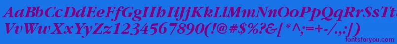 Garrymondrian6Bolditalicsh Font – Purple Fonts on Blue Background