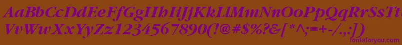 Garrymondrian6Bolditalicsh Font – Purple Fonts on Brown Background