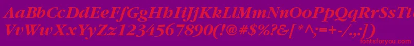 Garrymondrian6Bolditalicsh-fontti – punaiset fontit violetilla taustalla