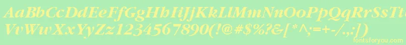 Garrymondrian6Bolditalicsh-fontti – keltaiset fontit vihreällä taustalla