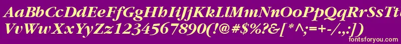 Garrymondrian6Bolditalicsh Font – Yellow Fonts on Purple Background
