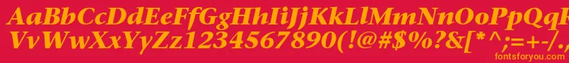 フォントSonetserifcBolditalic – 赤い背景にオレンジの文字