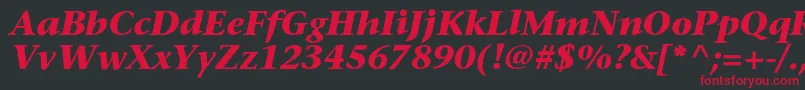 SonetserifcBolditalic Font – Red Fonts on Black Background