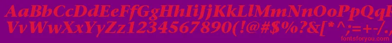 SonetserifcBolditalic-Schriftart – Rote Schriften auf violettem Hintergrund