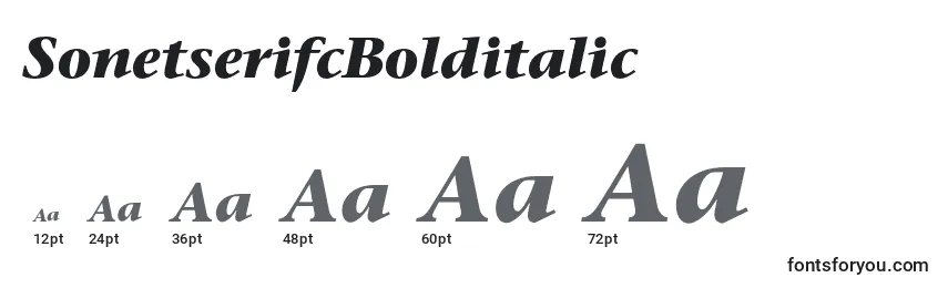 Размеры шрифта SonetserifcBolditalic