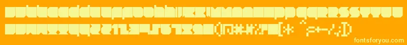 Rnstnt-Schriftart – Gelbe Schriften auf orangefarbenem Hintergrund