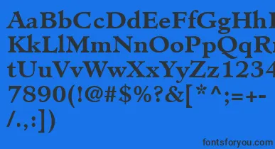 MinisterLtBold font – Black Fonts On Blue Background