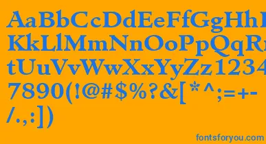 MinisterLtBold font – Blue Fonts On Orange Background