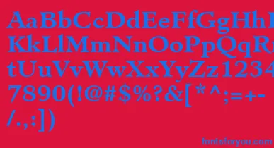 MinisterLtBold font – Blue Fonts On Red Background