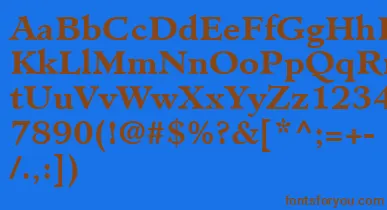 MinisterLtBold font – Brown Fonts On Blue Background