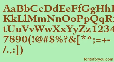 MinisterLtBold font – Brown Fonts On Green Background