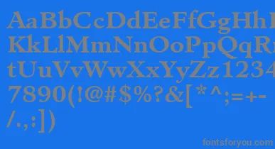 MinisterLtBold font – Gray Fonts On Blue Background