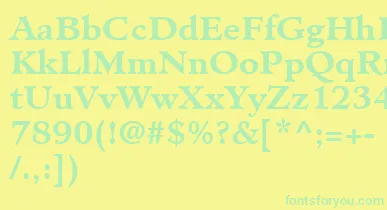 MinisterLtBold font – Green Fonts On Yellow Background