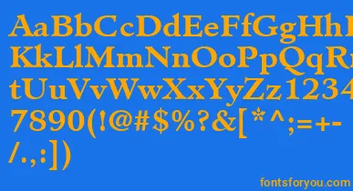 MinisterLtBold font – Orange Fonts On Blue Background