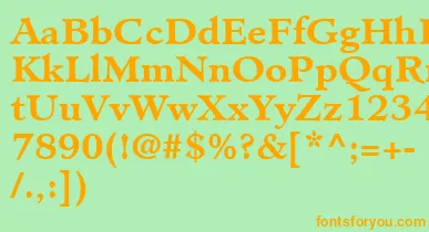 MinisterLtBold font – Orange Fonts On Green Background
