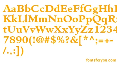 MinisterLtBold font – Orange Fonts On White Background