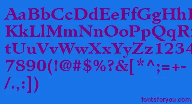 MinisterLtBold font – Purple Fonts On Blue Background