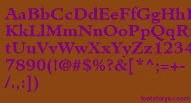 MinisterLtBold font – Purple Fonts On Brown Background