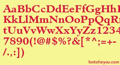 MinisterLtBold font – Red Fonts On Yellow Background