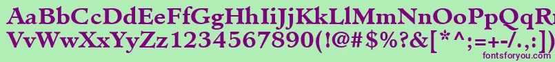 MinisterLtBold Font – Purple Fonts on Green Background