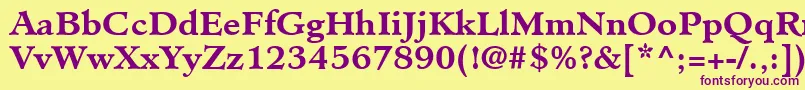 MinisterLtBold Font – Purple Fonts on Yellow Background