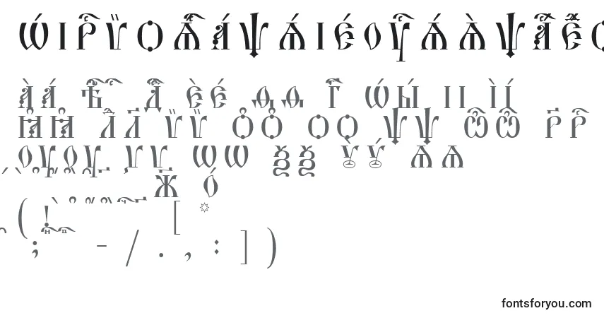 Czcionka HirmosCapsIeucsSpacedout – alfabet, cyfry, specjalne znaki