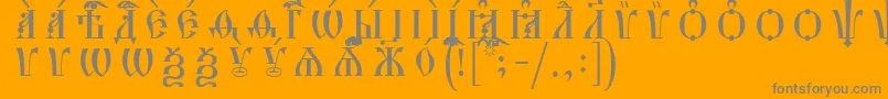 HirmosCapsIeucsSpacedout Font – Gray Fonts on Orange Background