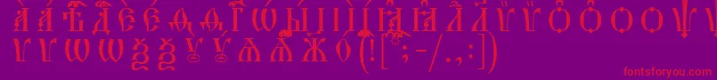 HirmosCapsIeucsSpacedout Font – Red Fonts on Purple Background