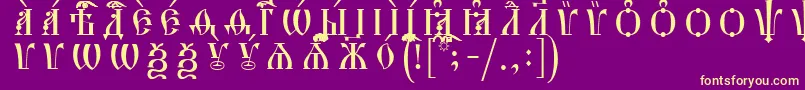 HirmosCapsIeucsSpacedout Font – Yellow Fonts on Purple Background