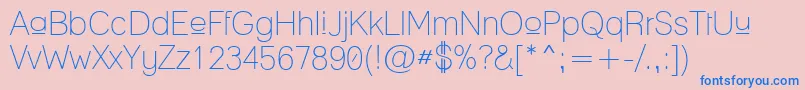 UpperLaneLight-Schriftart – Blaue Schriften auf rosa Hintergrund