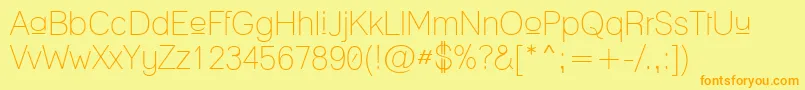 UpperLaneLight Font – Orange Fonts on Yellow Background