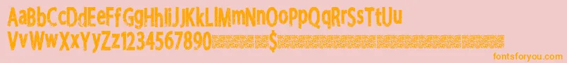 フォントFreshriot – オレンジの文字がピンクの背景にあります。