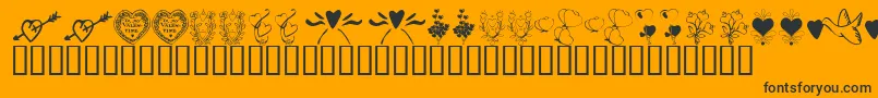Fonte KrWithHeart – fontes pretas em um fundo laranja