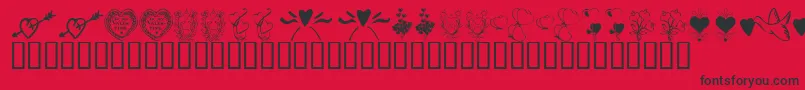 KrWithHeart-fontti – mustat fontit punaisella taustalla