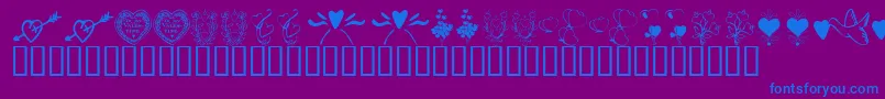 KrWithHeart-fontti – siniset fontit violetilla taustalla