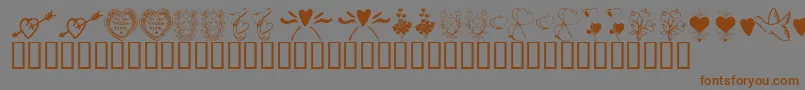 Fonte KrWithHeart – fontes marrons em um fundo cinza