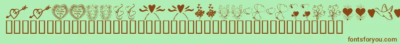 Шрифт KrWithHeart – коричневые шрифты на зелёном фоне