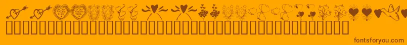 KrWithHeart-Schriftart – Braune Schriften auf orangefarbenem Hintergrund
