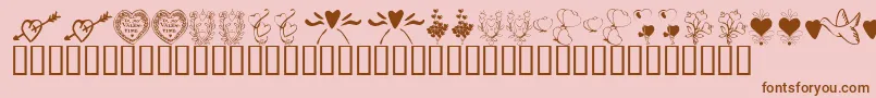 KrWithHeart Font – Brown Fonts on Pink Background