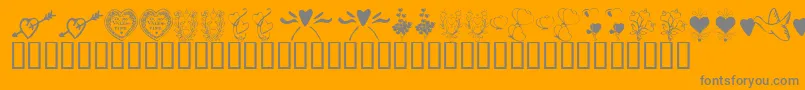 Fonte KrWithHeart – fontes cinzas em um fundo laranja