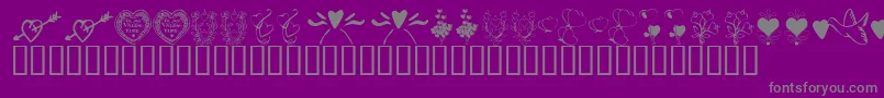 Czcionka KrWithHeart – szare czcionki na fioletowym tle