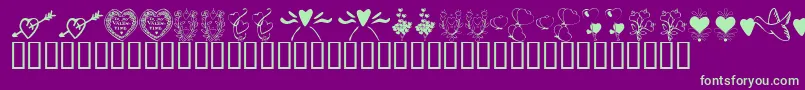 Fonte KrWithHeart – fontes verdes em um fundo violeta